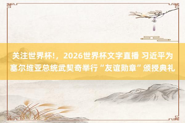 关注世界杯!，2026世界杯文字直播 习近平为塞尔维亚总统武契奇举行“友谊勋章”颁授典礼