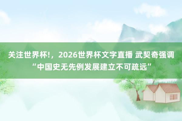关注世界杯!,2026世界杯文字直播 武契奇强调“中国史无先例发展建立不可疏远”