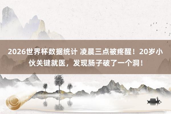 2026世界杯数据统计 凌晨三点被疼醒！20岁小伙关键就医，发现肠子破了一个洞！