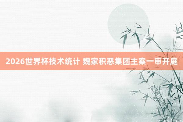 2026世界杯技术统计 魏家积恶集团主案一审开庭