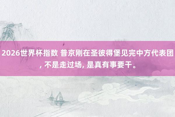 2026世界杯指数 普京刚在圣彼得堡见完中方代表团， 不是走过场， 是真有事要干。