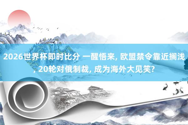 2026世界杯即时比分 一醒悟来, 欧盟禁令靠近搁浅, 20轮对俄制裁, 成为海外大见笑?