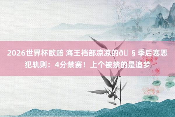 2026世界杯欧赔 海王裆部凉凉的🧠季后赛恶犯轨则：4分禁赛！上个被禁的是追梦