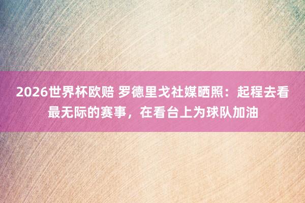 2026世界杯欧赔 罗德里戈社媒晒照：起程去看最无际的赛事，在看台上为球队加油