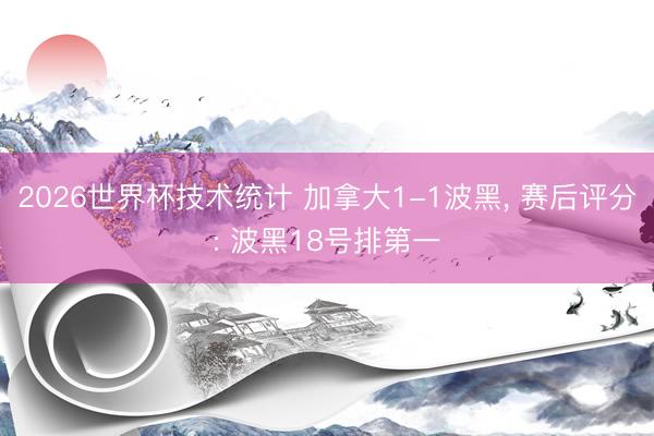 2026世界杯技术统计 加拿大1-1波黑， 赛后评分: 波黑18号排第一