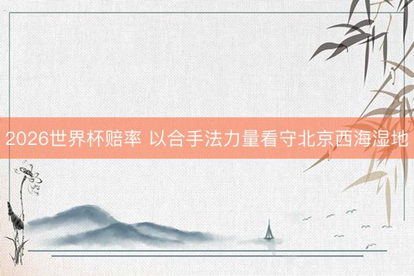 2026世界杯赔率 以合手法力量看守北京西海湿地